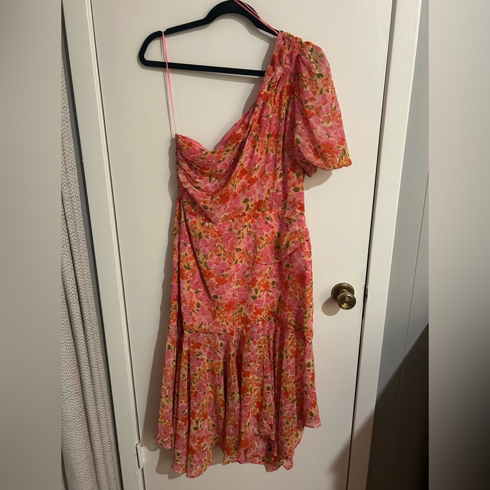 Astr Pink and Orange One-Shoulder Dress - Picture 3 of 3